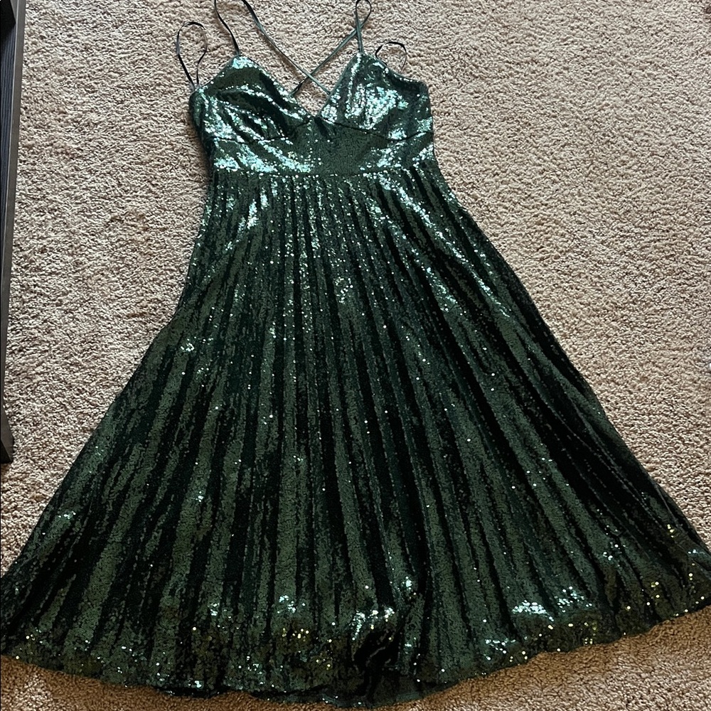 Lulu's Green Sequin Dress
